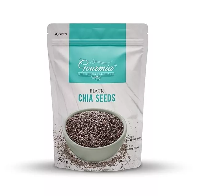 Gourmia (Black) Chia Seeds, 200 gm, Natutral Free Shipping