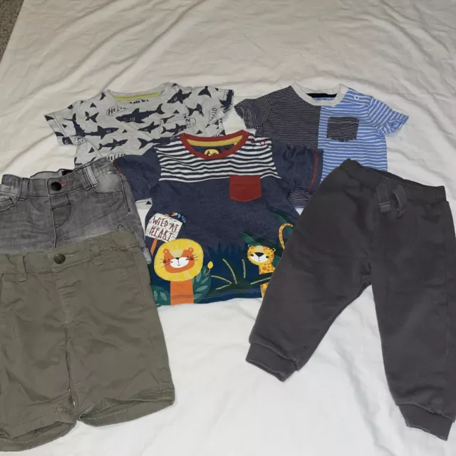 baby boys 6 piece bundle t-shirts and shorts And Joggers 9-12 months