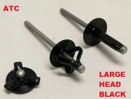 Split Rivet, Tri Fold, Bulbex, Load Bearing Rivet, Black L/Head 4.8X20 200Pkt