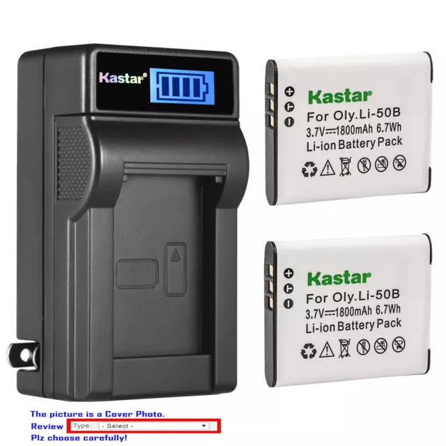 Kastar Battery LCD Wall Charger for Pentax D-Li92 DLi92 Pentax Optio WG-60 WG-70