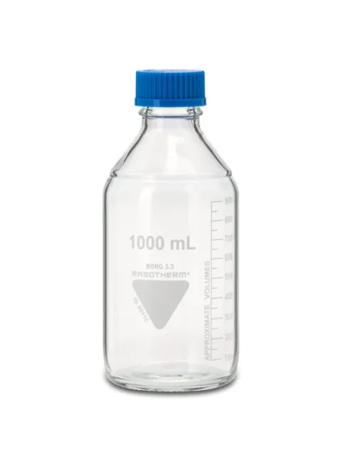 Laborflasche Rasotherm® ISO, GL 45, blauer Schraubverschluss (PP) 1000ml