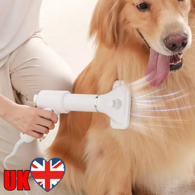 2-in-1 Dog Hair Dryer Low Noise Puppy Grooming Comb Brush Fur Blower (US)
