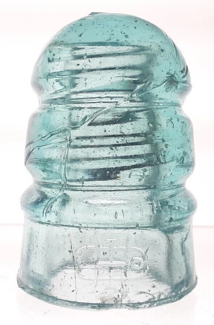 CD 112 Junky Aqua HAWLEY PA USA Antique Glass Telegraph Insulator KEG STYLE G9 3
