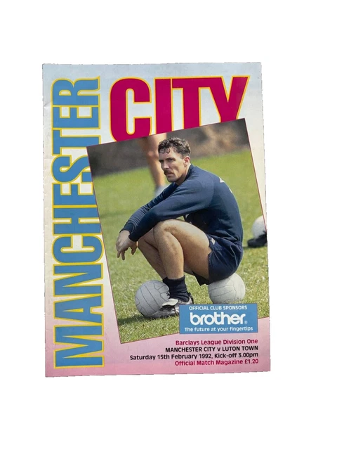 FOOTBALL PROGRAMME MANCHESTER City v Luton Town 1991/1992 £2.28 PicClick