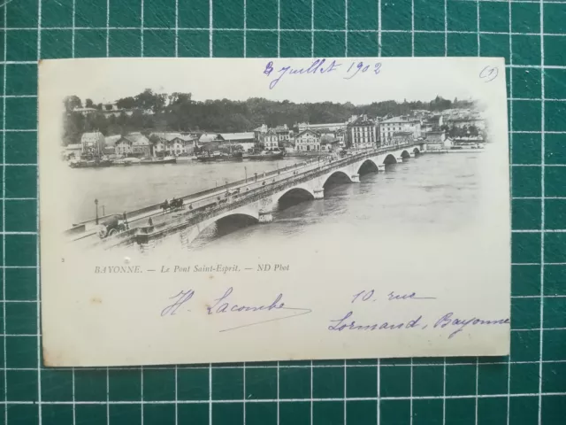 sd073 CPA circa 1900 - Bayonne - le pont saint Esprit - animée