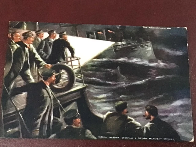 Early Tuck Military Pc -  Russo-Japanese War - Japanese Warship Stopping Uk Ship