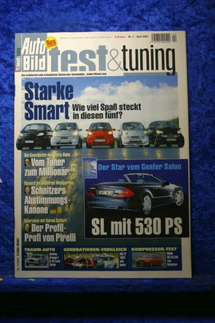 Auto Bild Test & Tuning 4/02 Smart Mercedes SL BMW AC S3 C30