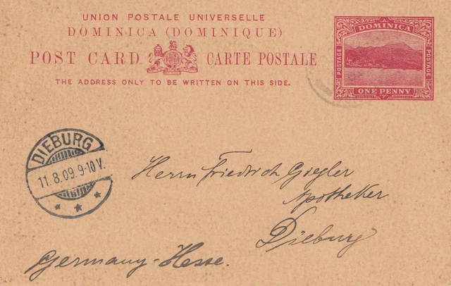 Domenikanische Republic: 1909: Post Porto Card To Dieburg/Germany