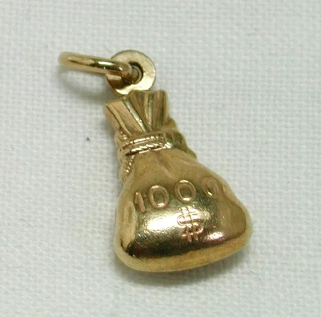 9ct Gold Money Bag Shaped Charm By Uno A Erre 22084