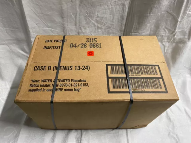 MRE - Meals Ready to Eat - US ARMY, Case B, Insp. Date 04/2026, 12-Menüs - USA