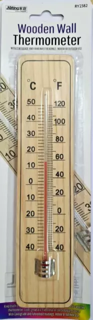 Wall Thermometer Wooden Brand New Home And Garden Daily Use