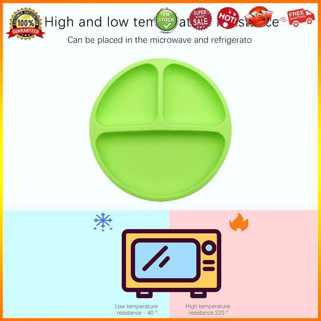 Cute Baby Infant Dining Plate Non Slip Training Sucker Dishes Tableware (Green)