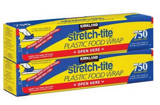 Kirkland Signature Stretch-Tite Plastic Food Wrap, 11 7/8 in x 758 ft, 2-count