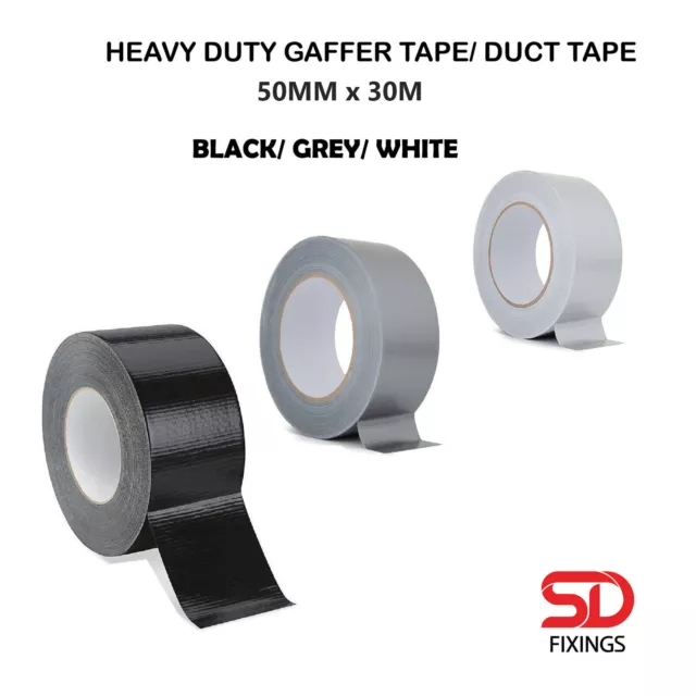 Duct Gaffer Tape Grey Premium Heavy Duty Waterproof Cloth Gaffa Duck 50mm x  9M
