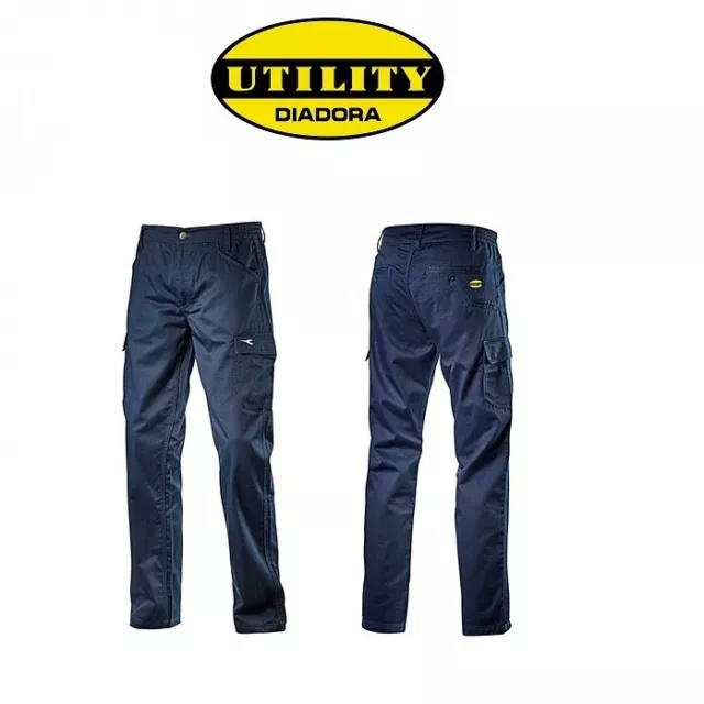 Pantalone Da Lavoro Diadora Utility Level Iso Blu Navy S-M-L-Xl-Xxl