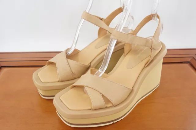 Paloma Barcelo Women 40 / 9.5 Shoes Brown Leather Slingback Platform Sandals