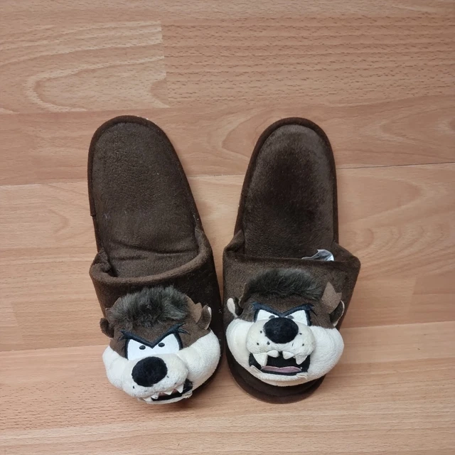 VINTAGE 90S LOONEY Tunes Taz Tasmanian Devil House Slippers size medium