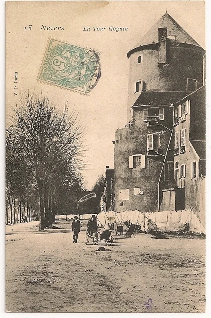 Antique NEVERS Animated Tour Goguin CPA Postcard