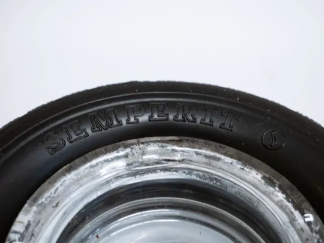 Vintage Semperit Reifen Werbe Aschenbecher 13cm Werbung Schwarz 2