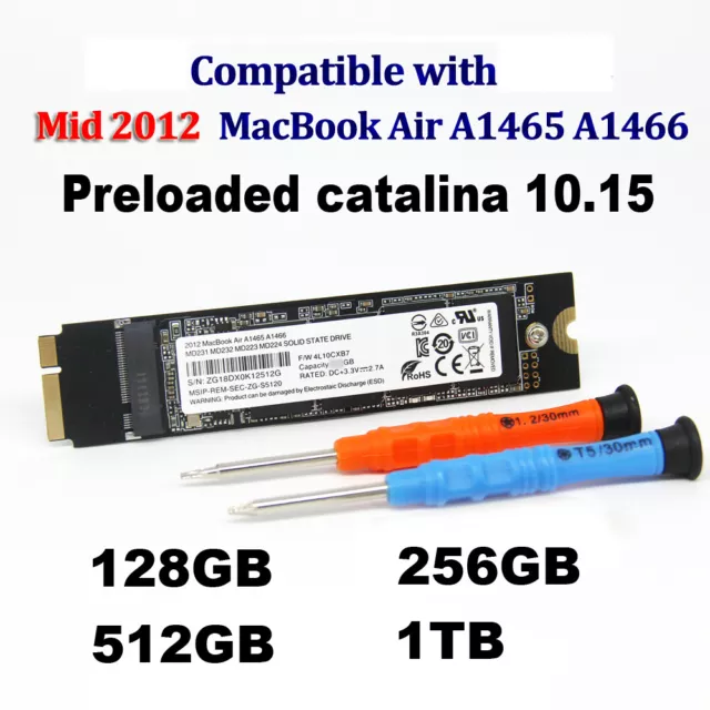 New 128GB 256GB 512GB 1TB SSD For Mid 2012 Apple Macbook Air A1465 A1466 EMC2558