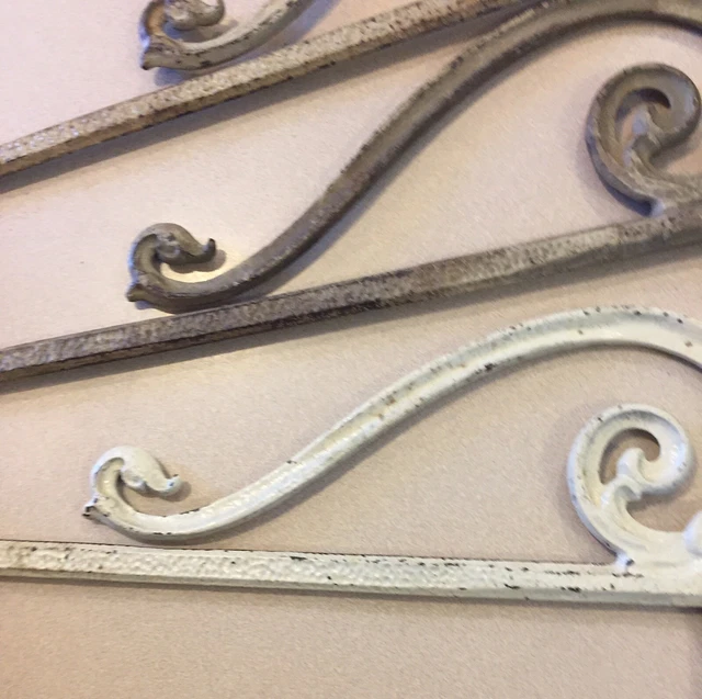 Vintage Cast Iron Swival Wall Hangers Plant Hook Swans Ornate Lot Sale 3