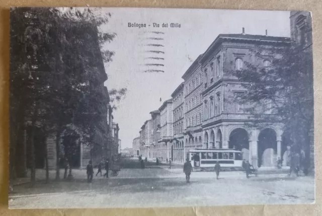 Bologna - Via Dei Mille - Viaggiata - Animata - Tram - 1923