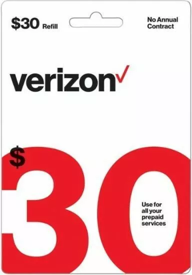 Verizon Prepaid $30 Refill Card