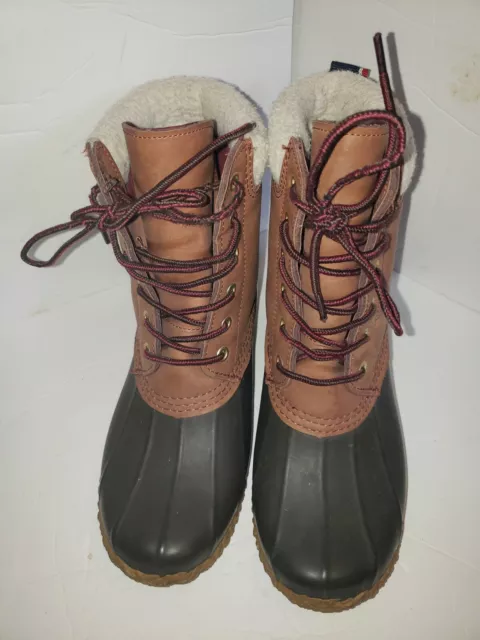 Tommy Hilfiger Russel Womens size 6 Rain Duck Boots LEATHER / RUBBER (W1)