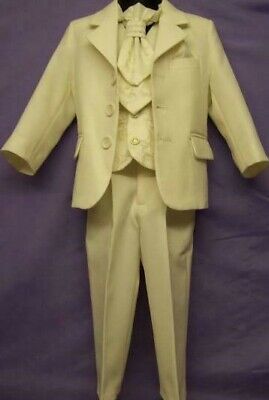 Brand New Boys Formal 4 Piece Suit Boy Prom Wedding Suit In Cream  Ages 1 To 16