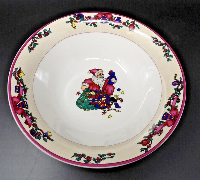 Vintage GEI Design Christmas Santa 9 1/2" Serving Bowl
