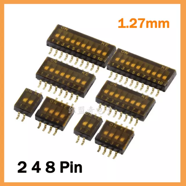 SMD Toggle Switchs 2 4 8 Pin Way Low Profile SPST 1.27mm DIP PCB NO / OFF Switch