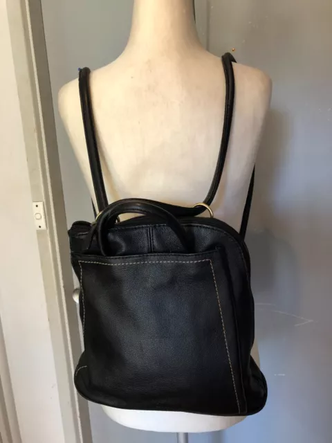 COLORADO Vintage Black Genuine Leather Backpack Handbag