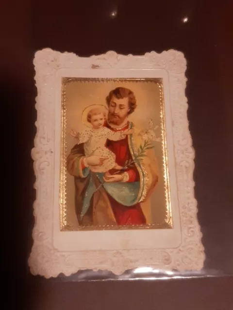 santino holy card Antico Merlettato San Giuseppe ....bello!