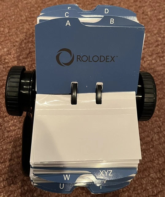 BRAND NEW ROLODEX OPEN METAL SINGLE ROTARY CARD FILE 2 1/4" x 4" 500 CARDS BLACK