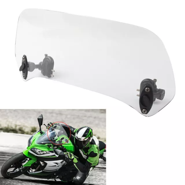 For Ducati 365mm Adjustable Windshield Clip On Extension Spoiler Wind Deflector