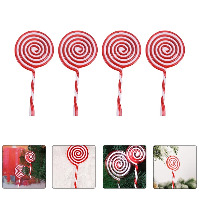 4 PCS Ornement D'arbre De Noël Sucettes Canne Marche Accessoires