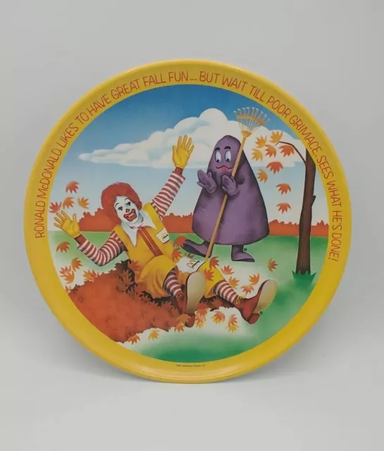 1977 McDonald's Lexington Plate Fall Grimace Ronald