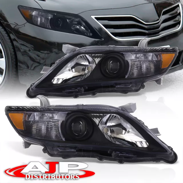 Black Amber OE Style Head Lights Lamps Left+Right Set For 2010-2011 Toyota Camry