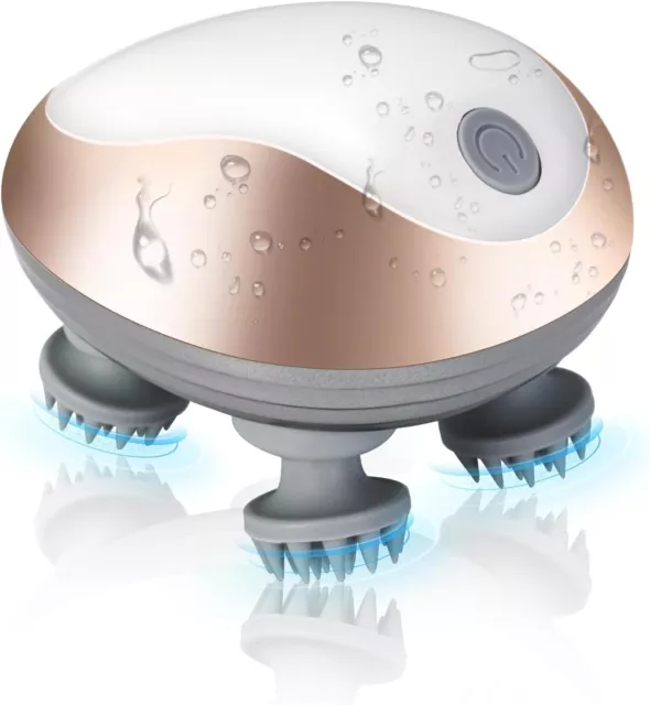 Electric Scalp Head Massager Waterproof Massager with 4 Heads Rechargeable