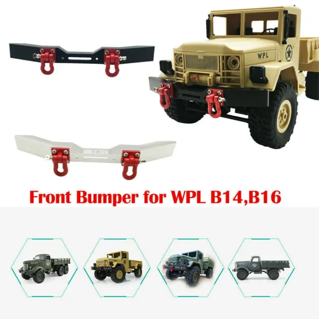 Upgrade Metal Front Bumper Guard With Hooks for WPL 1/16 B14 B16 RC Truck Car