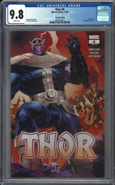 Thor #6 CGC 9.8 Nic Klein Wraparound 2ND PRINT Variant DONNY CATES