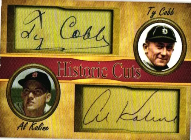 Ty Cobb / Al Kaline Historic Cuts Novelty Card