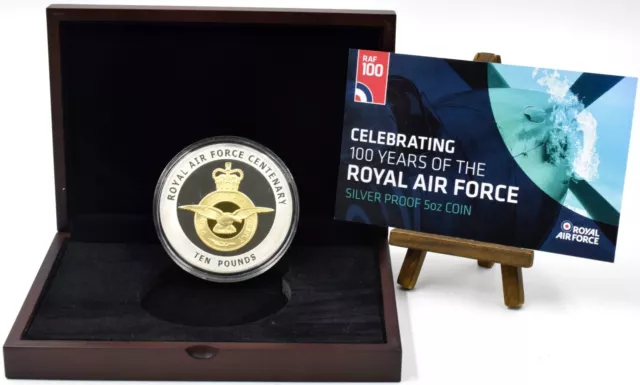 5oz Silver Proof  Coin 2018 Celebrating 100 years of RAF £10 Guernsey BOX + COA