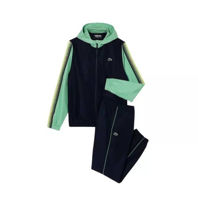 Lacoste Herren Tennis Jogger-Set Trainingsanzug-Set Blau Grün