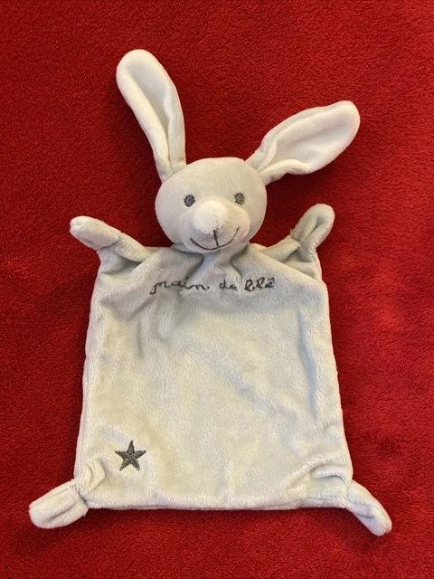 Doudou Plat Grain De Ble Zanier Lapin Gris Blanc Etoile - Etat Neuf *