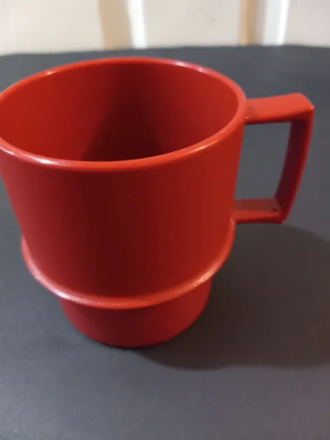 Vintage Tupperware Red Coffee Tea Plastic Cup Mug
