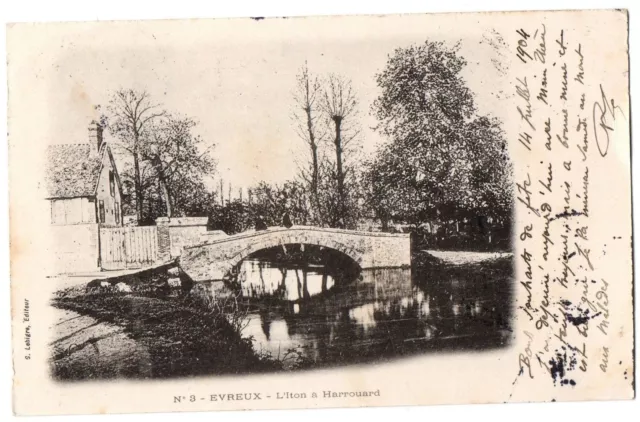 CPA 27 - EVREUX (Eure) - 3. L'Iton à Harrouard - Dos non divisé