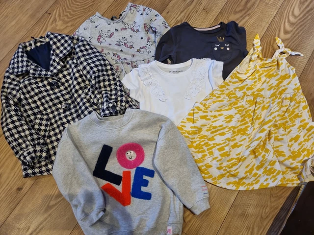 Girls Clothes 4-5 Years 6 Piece Bundle Dress Tops Jumpers Coat Next H&M GC