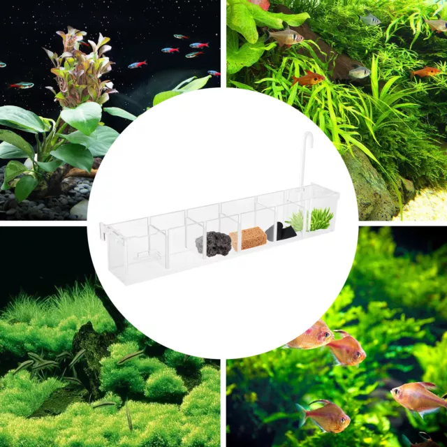 45 X 7 X 8cm 6-Grid Acrylic Clear Aquarium Fish Tank External Hang Filter