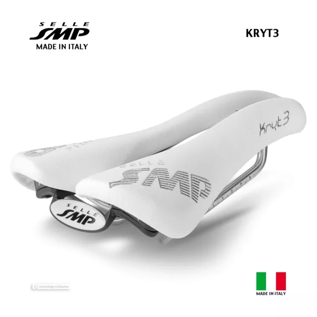NEW Selle SMP KRYT3 Criterum Saddle : WHITE - MADE IN iTALY